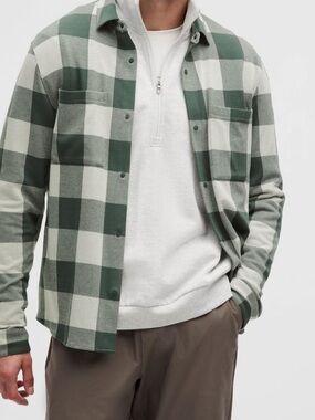 Lululemon Plaid Overshirt Green White Size M